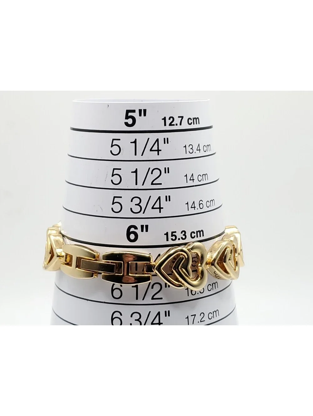 Quartz Womens Watch New Battery Gold Tone Heart Band 22mm